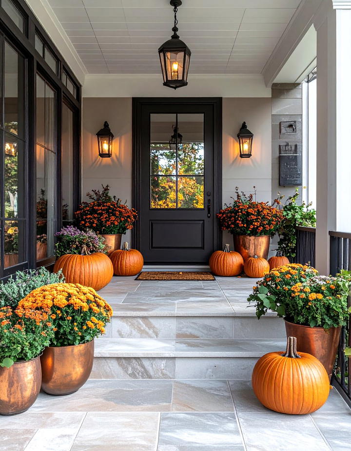 Transitional Mixed Metals - 50 modern fall porch decor ideas