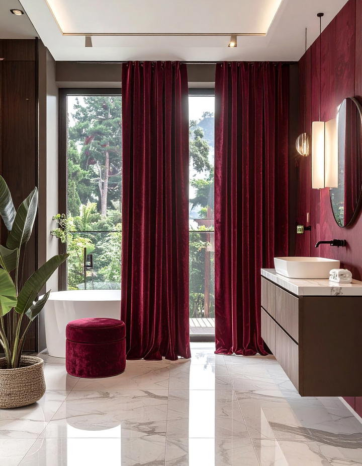 Velvet Textured Accessories - 50 fall bathroom decor ideas