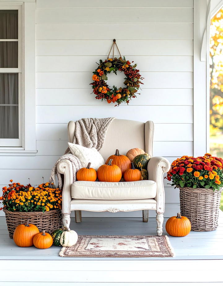 Vintage Chair Vignette - 50 modern fall porch decor ideas