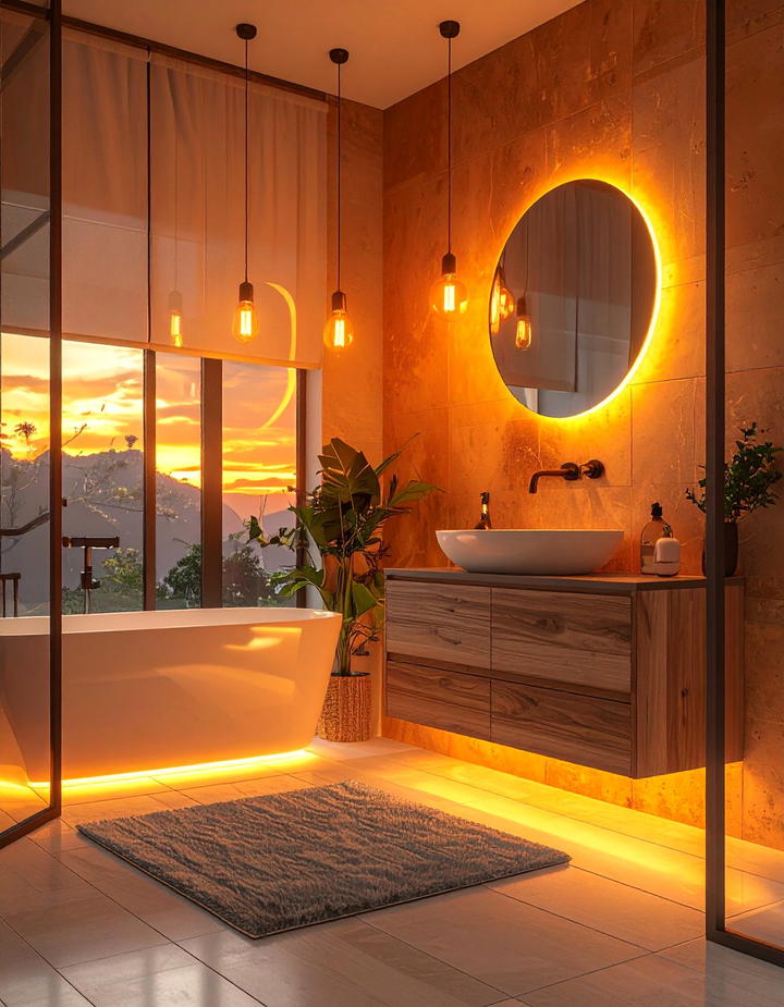 Warm Lighting Updates - 50 fall bathroom decor ideas
