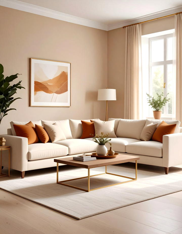 Warm Neutral Color Palette - 50 living room fall decor ideas
