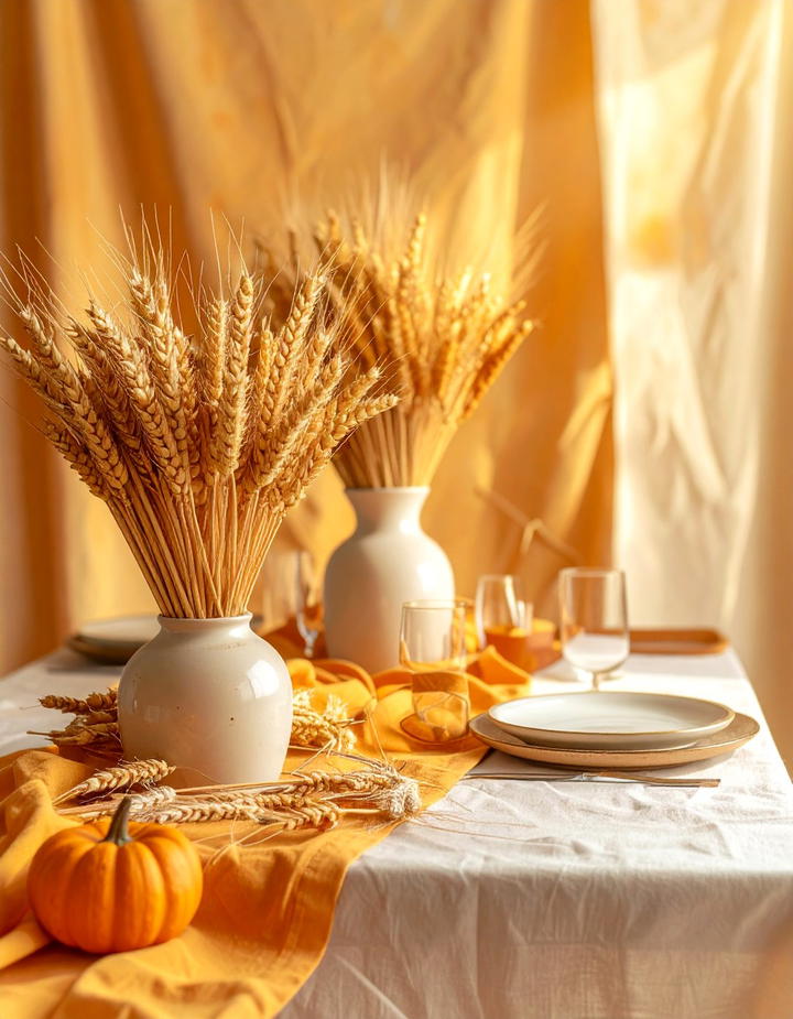 Wheat Bundle Decorations - 50 fall table decor ideas