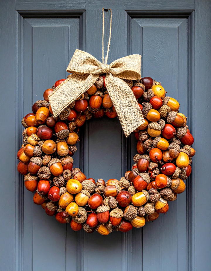 Wooden Acorn Wreath Base - 50 wooden fall decor ideas