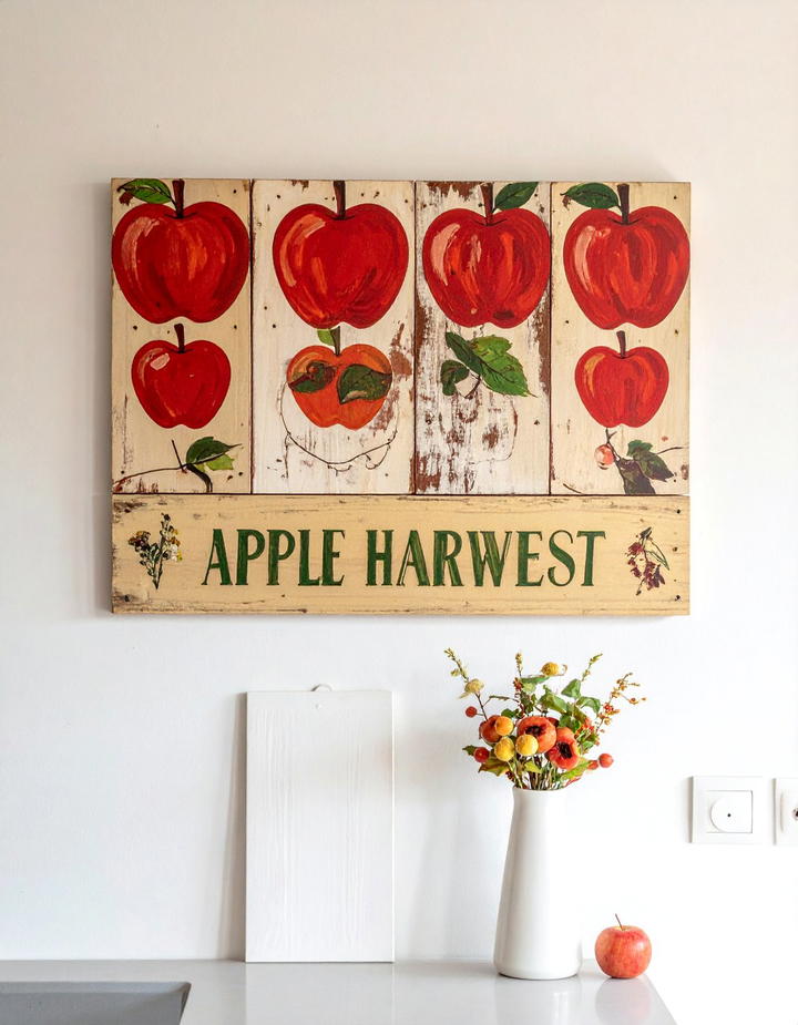Wooden Apple Orchard Sign - 50 wooden fall decor ideas