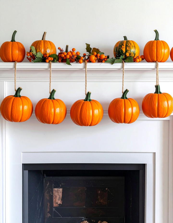 Wooden Bead Pumpkin Garland - 50 wooden fall decor ideas