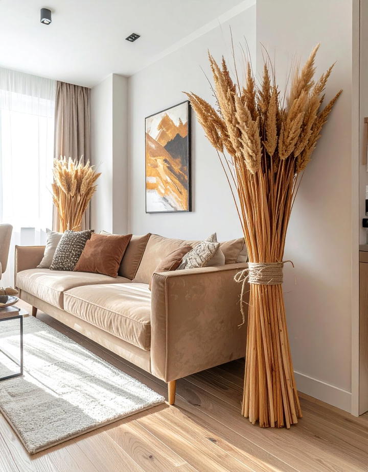 Wooden Corn Stalk Bundle Decoration - 50 wooden fall decor ideas