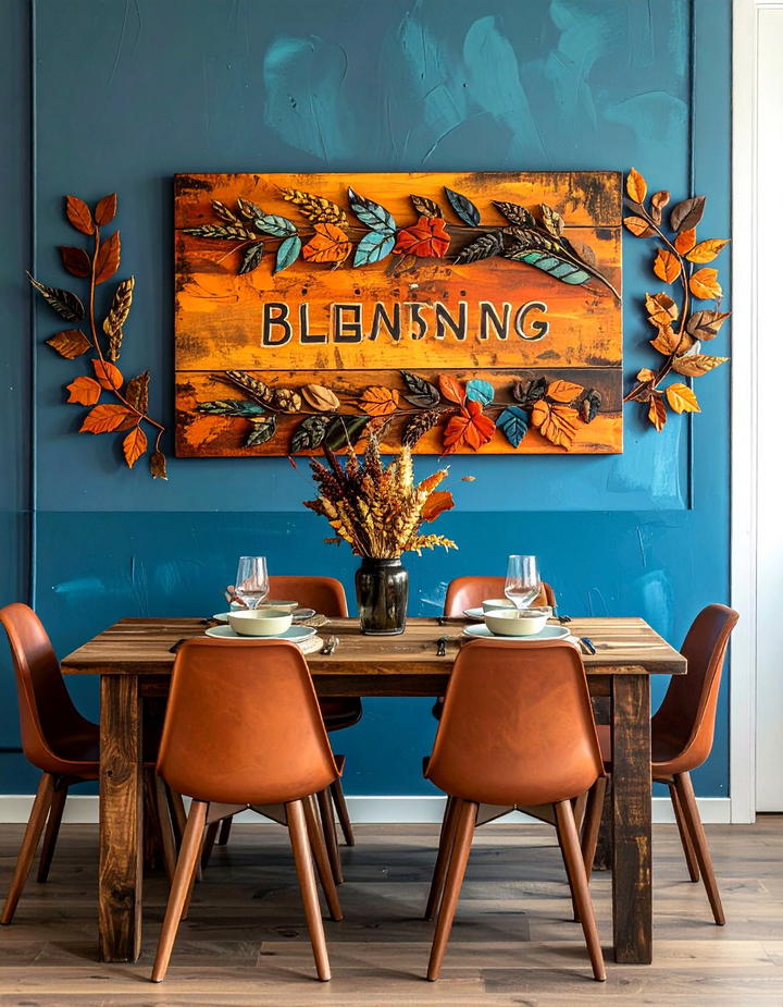 Wooden Harvest Blessing Sign - 50 wooden fall decor ideas