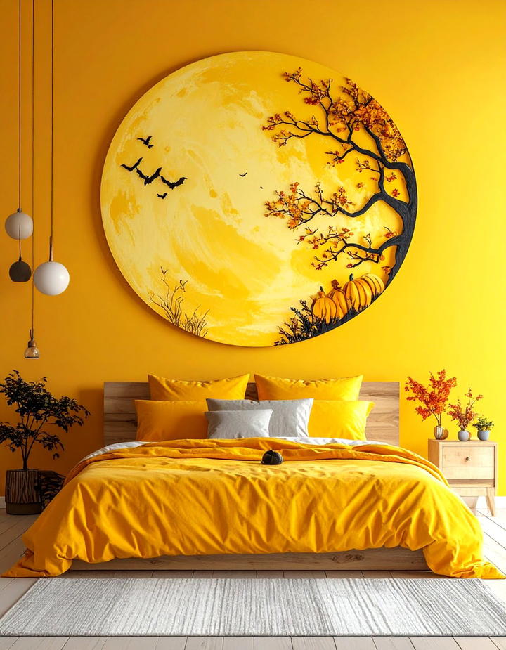 Wooden Harvest Moon Scene - 50 wooden fall decor ideas