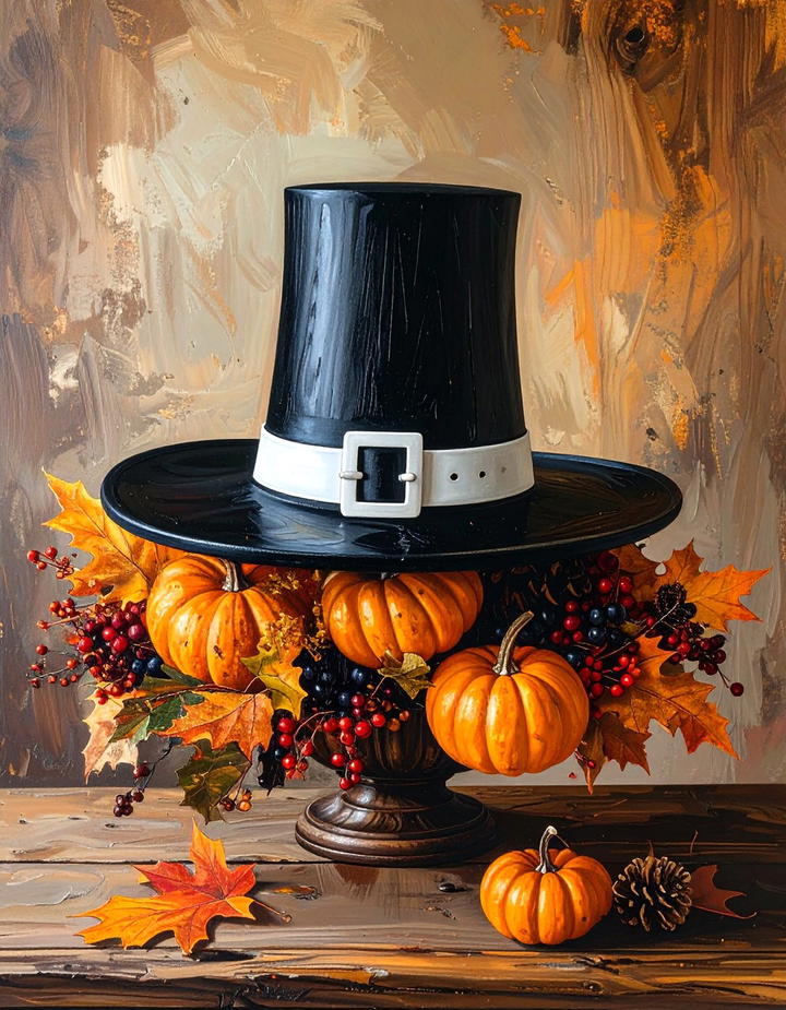 Wooden Pilgrim Hat Decoration - 50 wooden fall decor ideas