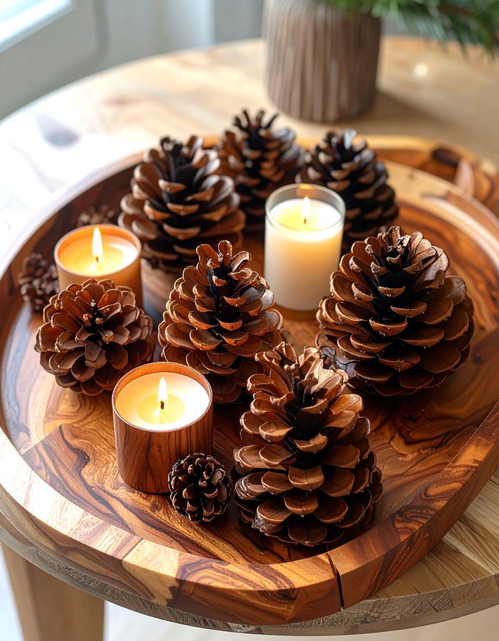 Wooden Pinecone Decorations - 50 wooden fall decor ideas