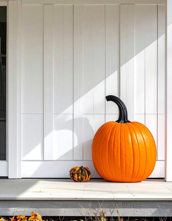 Wooden Porch Leaner Pumpkin - 50 wooden fall decor ideas