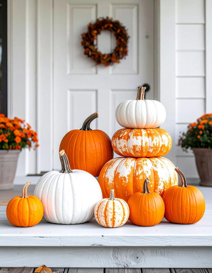 Wooden Pumpkin Stackable Display - 50 wooden fall decor ideas