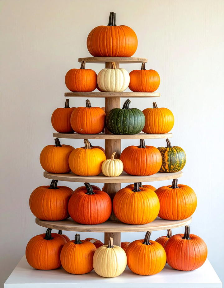 Wooden Pumpkin Topiary Form - 50 wooden fall decor ideas