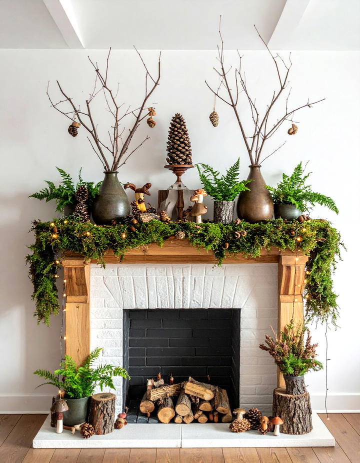 Woodland Forest Mantel Theme - 50 fall mantel decor ideas