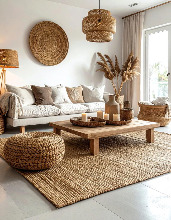 Woven Texture Living Room - 50 fall decor trends 2025