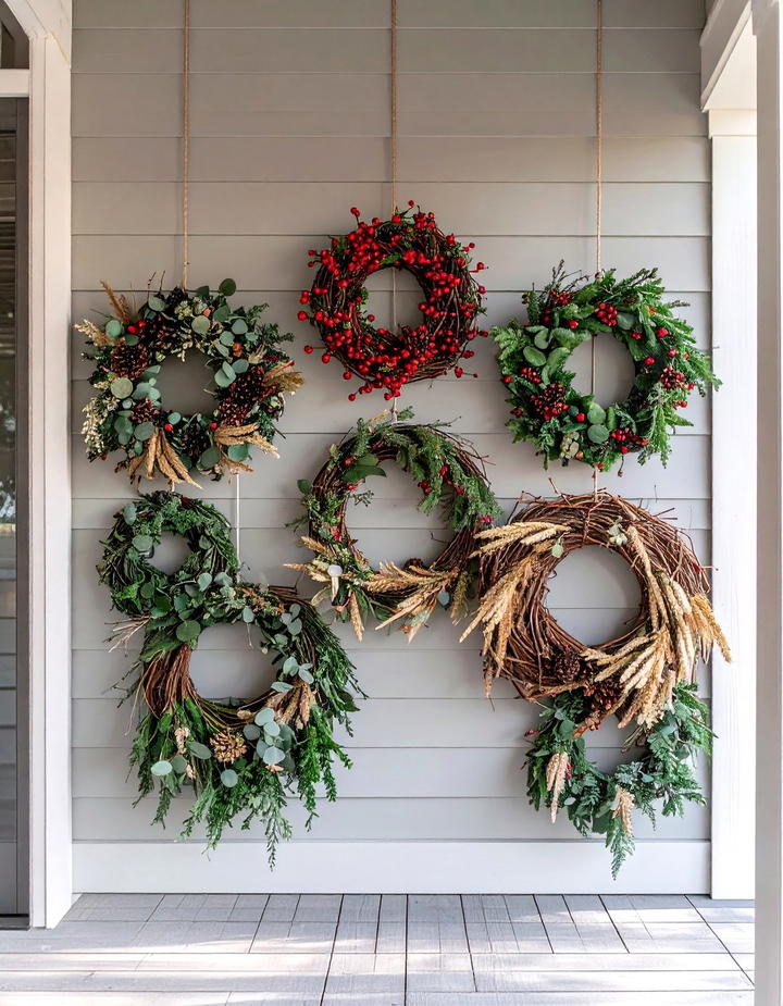 Wreath Collection Gallery Wall Porch - 50 fall porch decor ideas