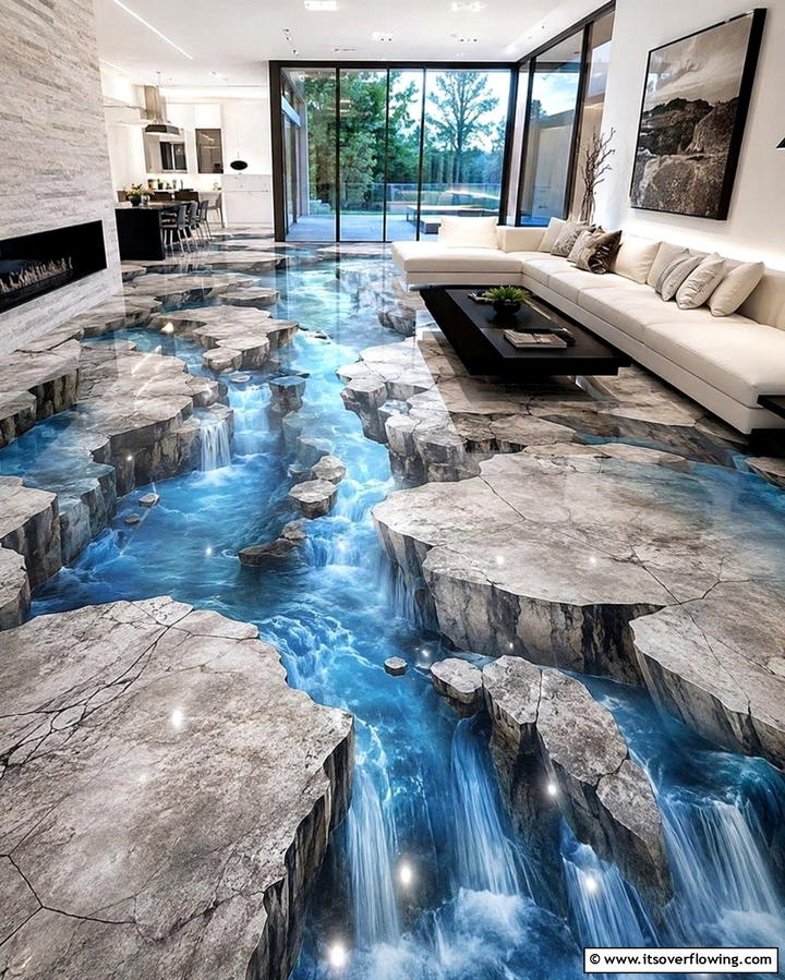 3D Effect Concrete Floors - 30 Modern Concrete Floor Ideas for Low-Maintenance Interiors