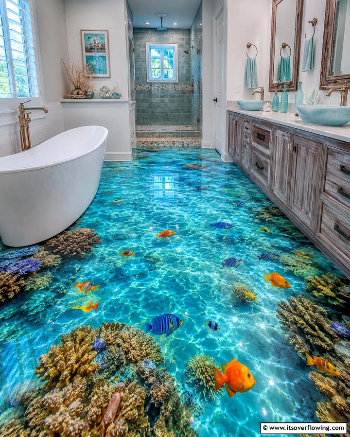 3D Ocean Epoxy Floors - 25 Epoxy Floor Designs for Modern and Durable Homes