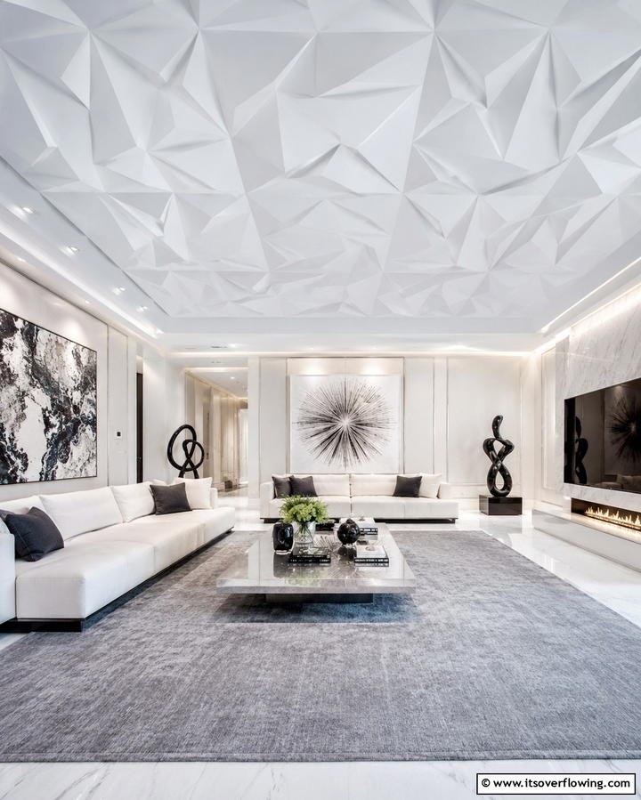 3D Textural Effects - 30 Accent Ceiling Ideas to Elevate Your Space