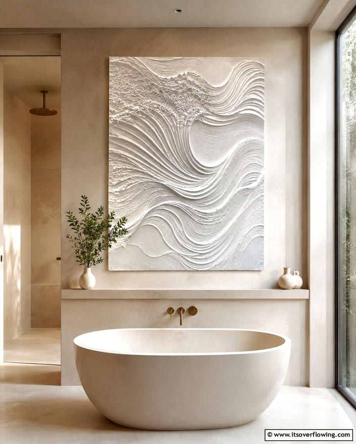 3D Textured Wall Hangings - 30 Bathroom Art Ideas to Elevate Your Walls with Personality