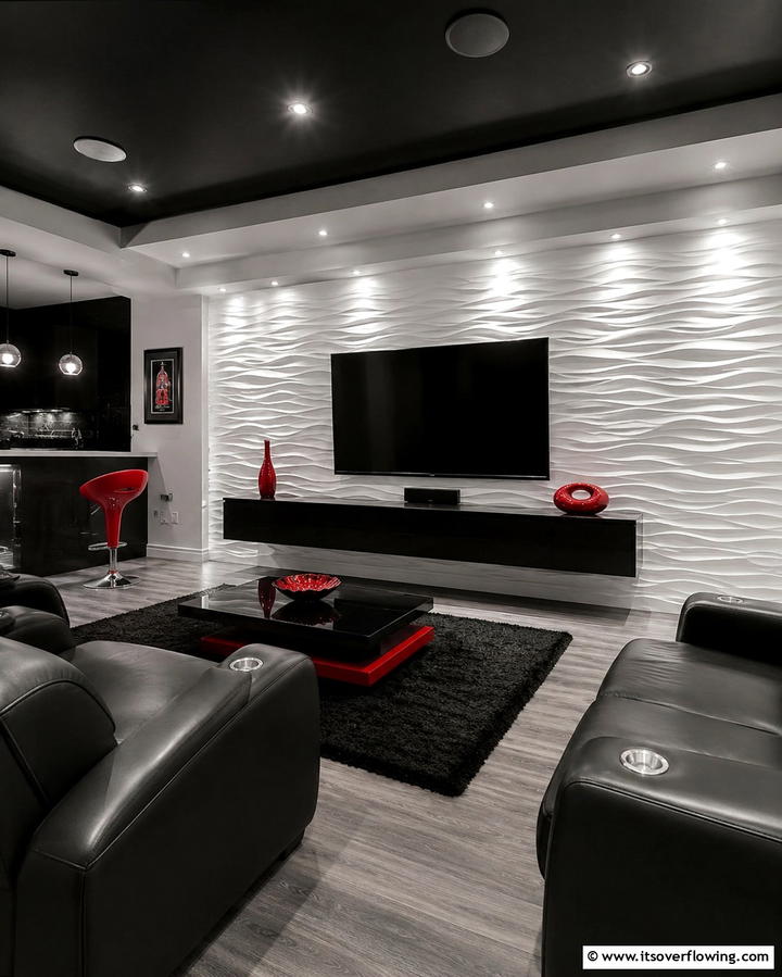 3D Wall Panels - 30 Basement Wall Design Ideas to Transform Your Space