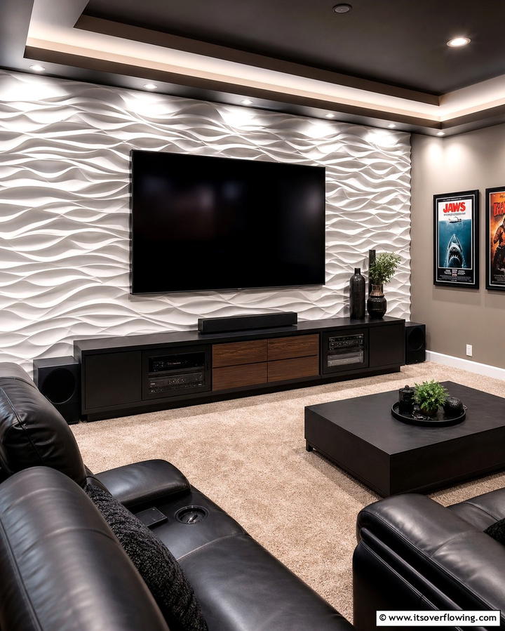 3D Wall Panels - 25 Basement Accent Wall Ideas to Transform Your Space