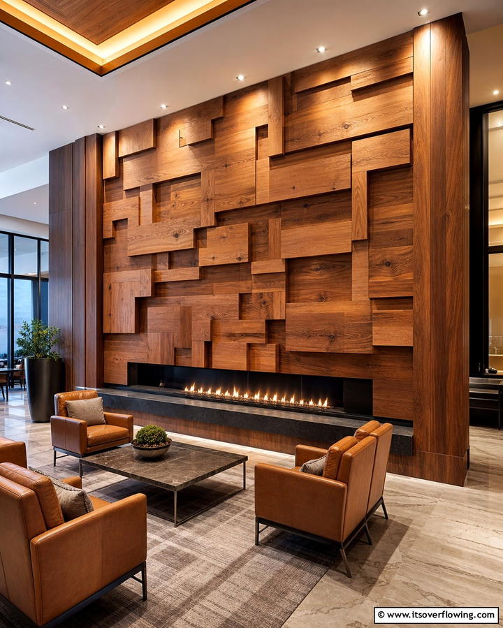 3D Wood Panel Wall - 25 Wood Accent Wall Ideas to Elevate Your Interior