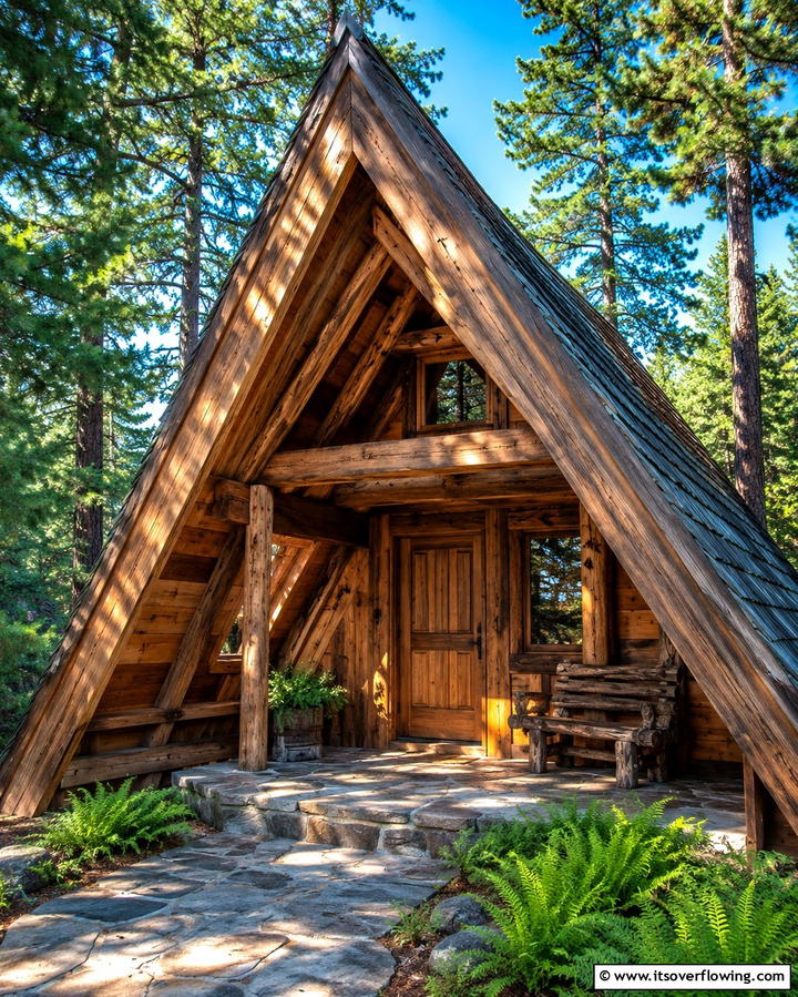 A Frame Roof for Rustic Appeal - 25 Front Porch Roof Ideas- Enhance Your Home’s Curb Appeal