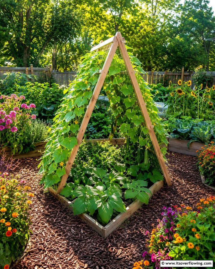 A Frame TrellisExact - 25 Cucumber Trellis Ideas for a Productive Garden