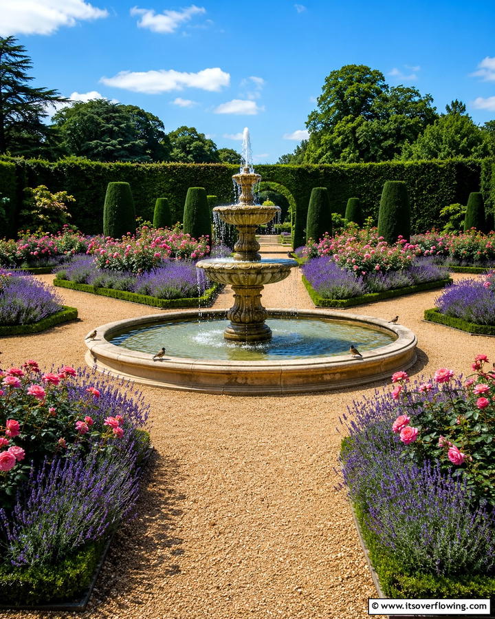 A Garden Fountain - 25 English Garden Ideas for a Charming Outdoor Space