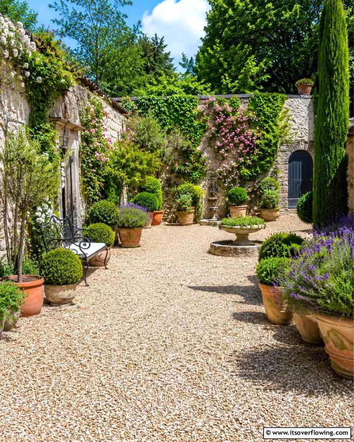 A Gravel Courtyard - 25 English Garden Ideas for a Charming Outdoor Space