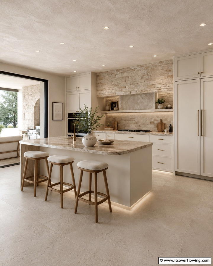 A Perfect Blend with Neutral Tones - 25 Off-white Kitchen Cabinets for a Timeless Look