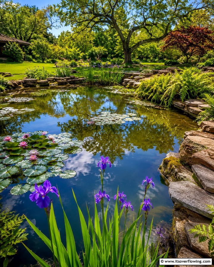 A Reflective Garden Pond - 25 English Garden Ideas for a Charming Outdoor Space