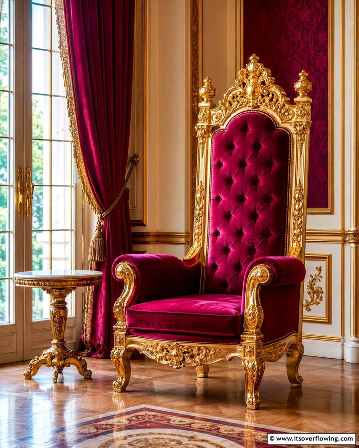 A Royal Throne Chair - 25 Princess Room Ideas to Create a Dreamy Space