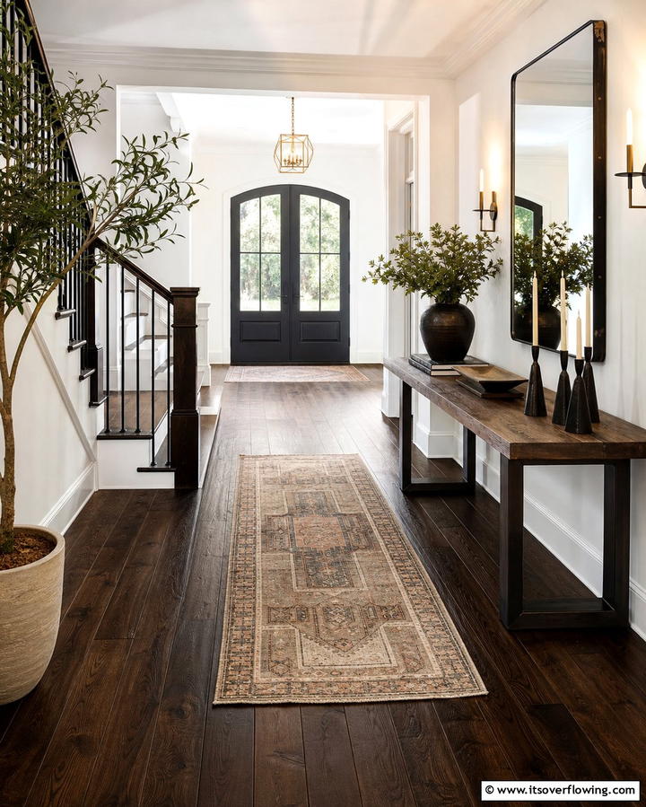 A Statement Entryway - 25 Dark Walnut Floors for Rooms with Timeless Appeal