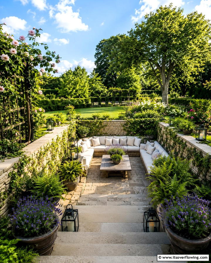 A Sunken Seating Area - 25 English Garden Ideas for a Charming Outdoor Space