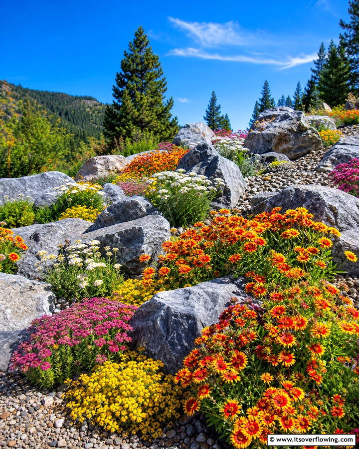 A Wildflower Rock Garden - 25 Wildflower Garden Ideas for a Natural Look