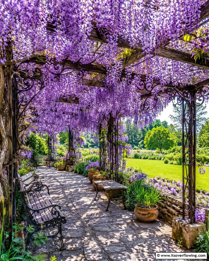 A Wisteria Covered Pergola - 25 English Garden Ideas for a Charming Outdoor Space