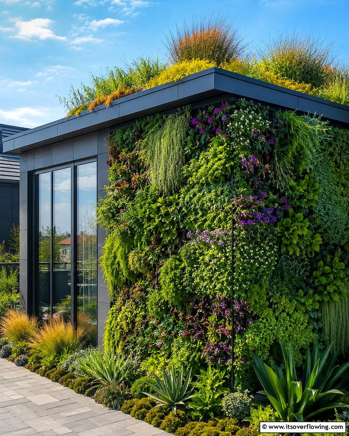 AI Guided Green Roof and Wall Designs - 25 AI Landscape Design Ideas for the Modern Homeowner