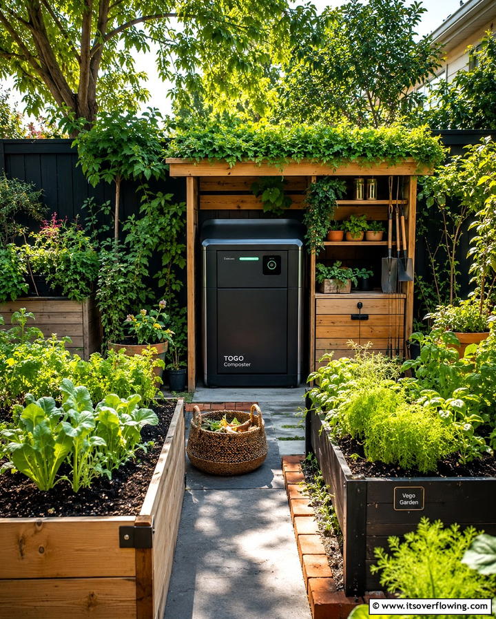 AI Integrated Composting Systems - 25 AI Landscape Design Ideas for the Modern Homeowner
