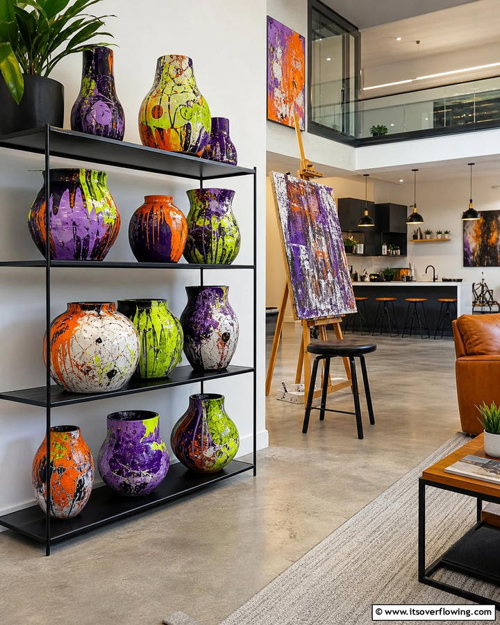 Abstract Art Appeal - 21 Painted Pot Ideas for Creative Plant Container Makeovers