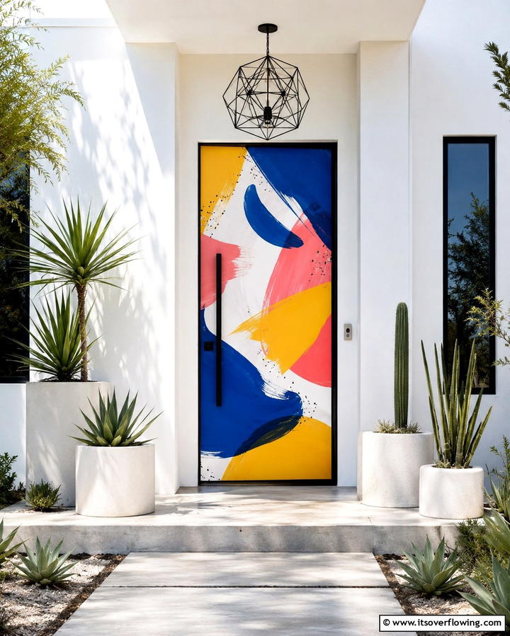 Abstract Art Design - 25 Door Painting Ideas to Add Personality to Your Home