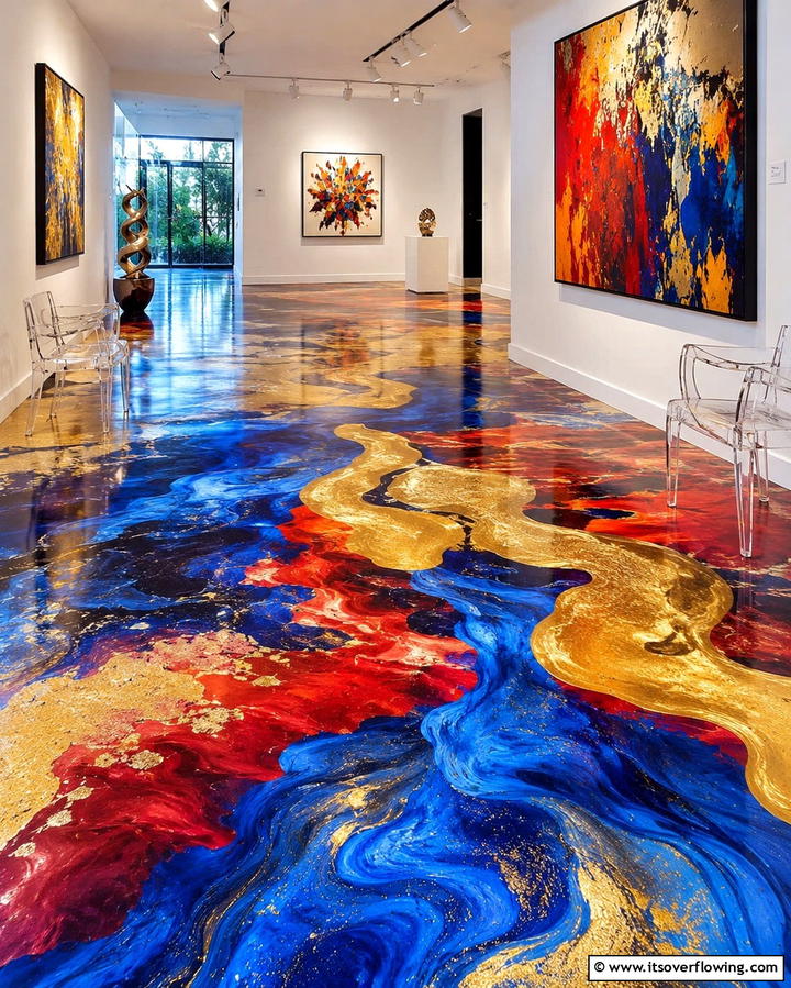 Abstract Art Epoxy Floors - 25 Epoxy Floor Designs for Modern and Durable Homes