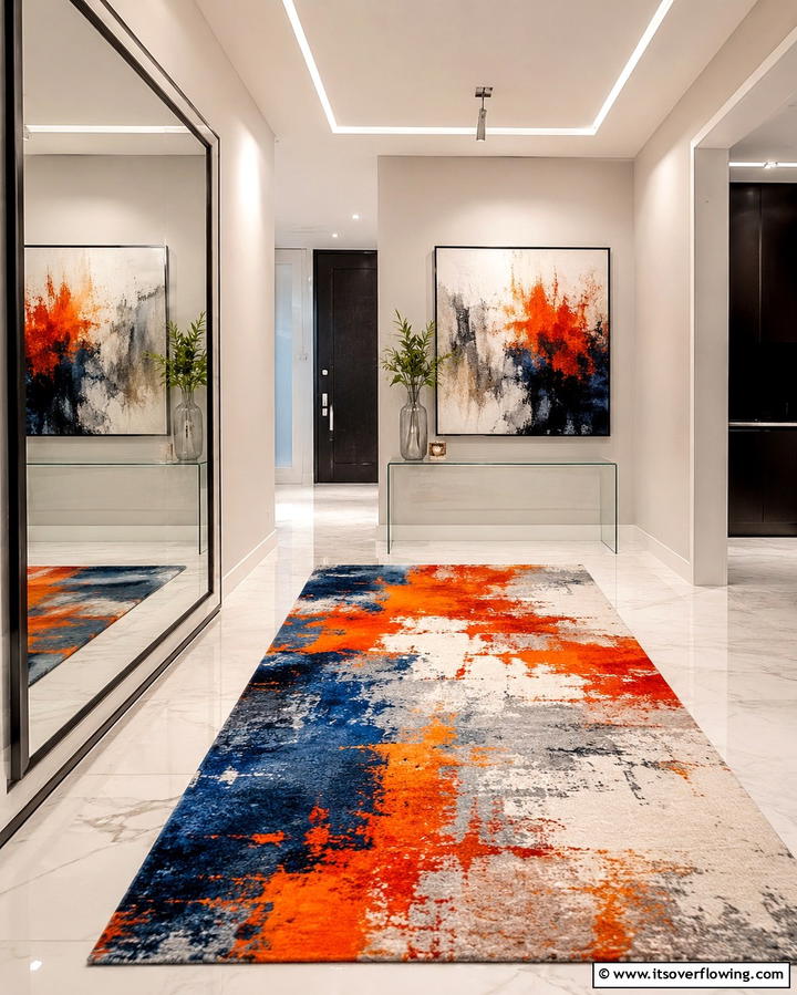 Abstract Art Expression - 30 Welcoming Entryway Rug Designs to Elevate First Impressions