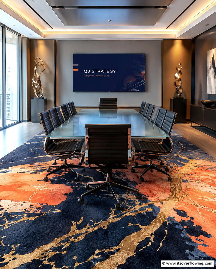 Abstract Art Inspired Rugs - 25 Office Rug Ideas to Transform Your Workspace
