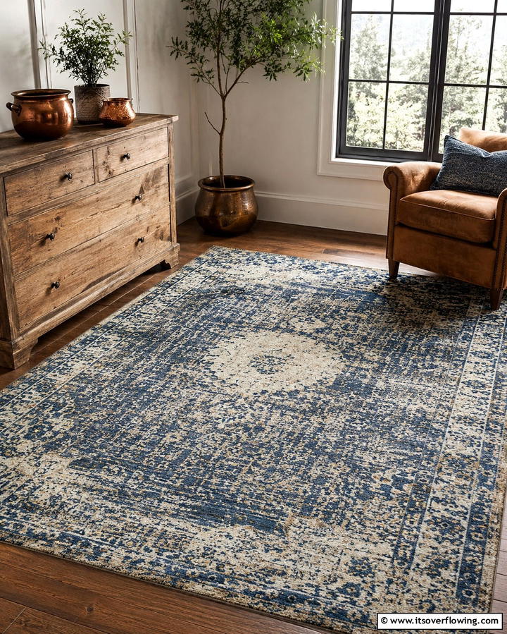 Abstract Art Rug - 30 Kitchen Rug Ideas- Stylish and Durable Floor Solutions