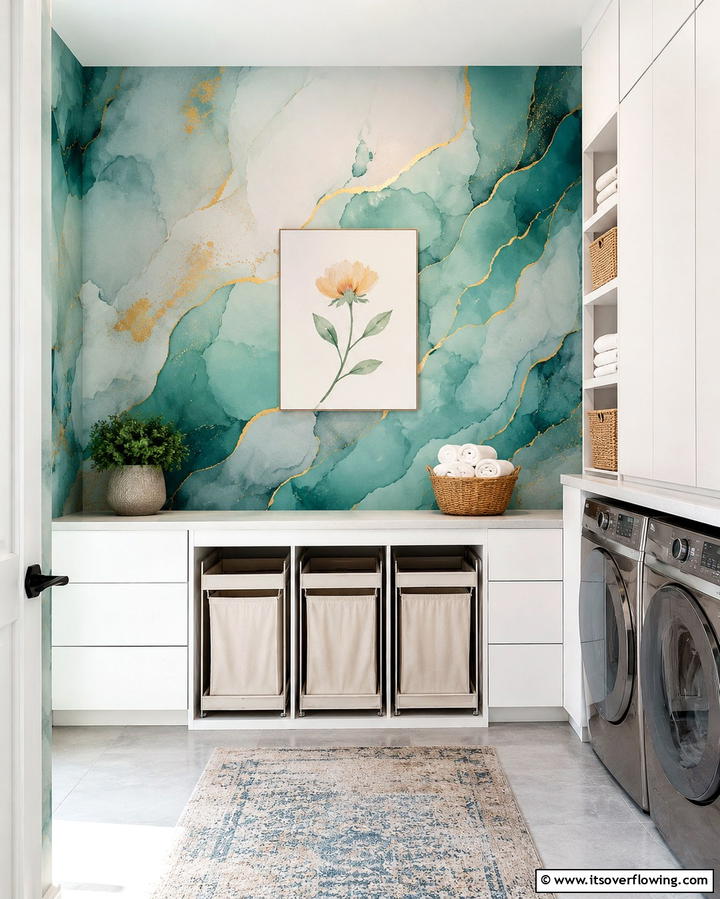 Abstract Art Styles - 25 Laundry Room Wallpaper Ideas to Brighten Your Space