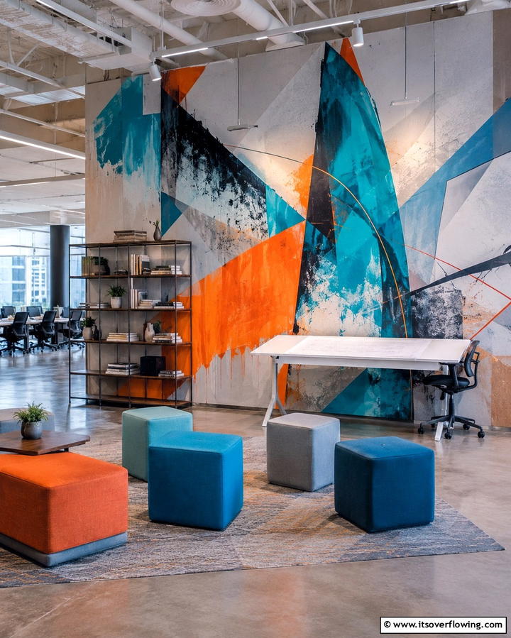 Abstract Art for a Modern Touch - 25 Office Wall Murals to Inspire Creativity and Productivity