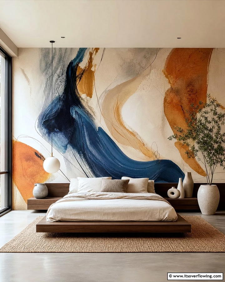 Abstract Art - 21 Creative Bedroom Wall Painting Ideas for Stylish Rooms