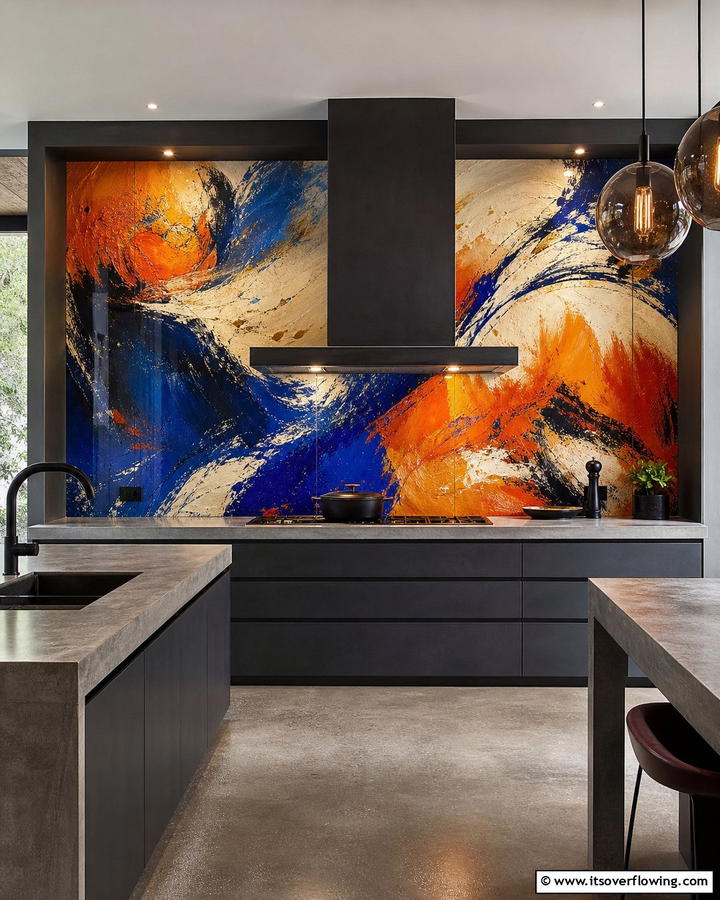 Abstract Expressionism - 30 Kitchen Splashback Ideas for Chic and Practical Walls